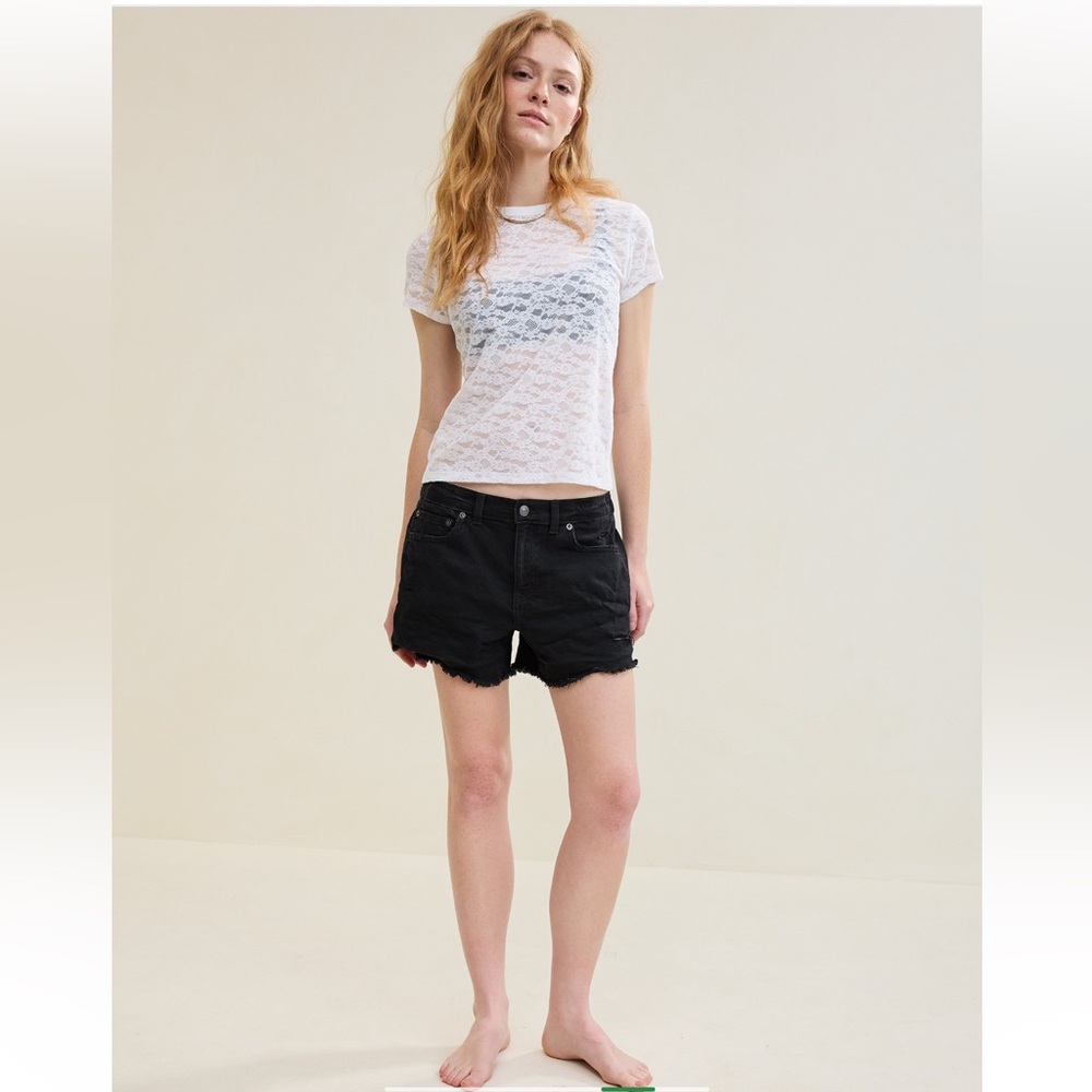 Aerie Daydream Denim Short Charcoal Ash